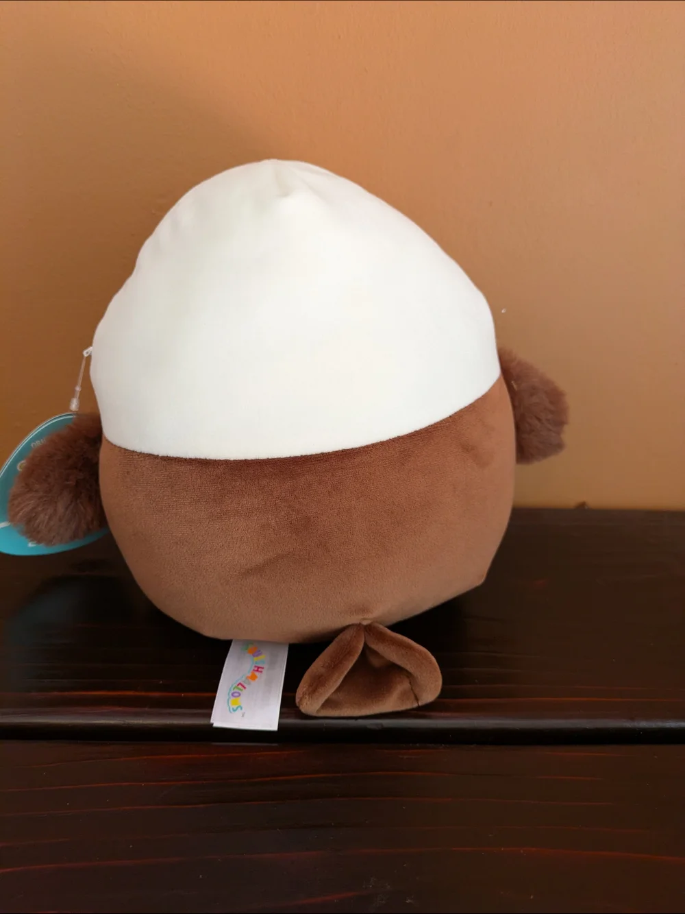 Squishmallows Edward White, Brown & Red-Striped Bow Plush